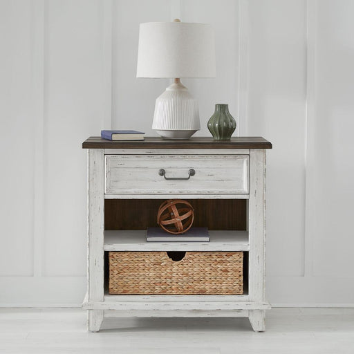 Liberty Furniture River Place - Bedside Chest With Charging Station - White