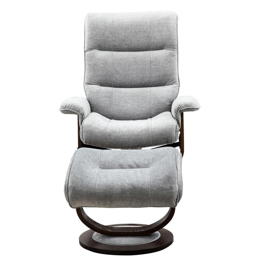 Parker House Knight - Manual Reclining Swivel Chair and Ottoman - Capri Silver