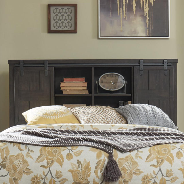 Liberty Thornwood Hills Queen Bookcase Headboard - Dark Gray