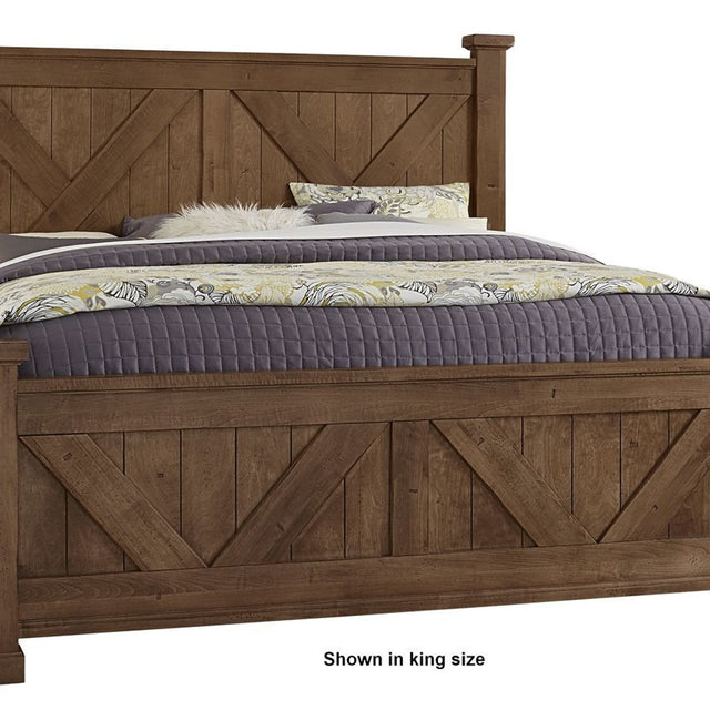 Vaughan-Bassett Cool Rustic - King X Bed With X Footboard - Amber