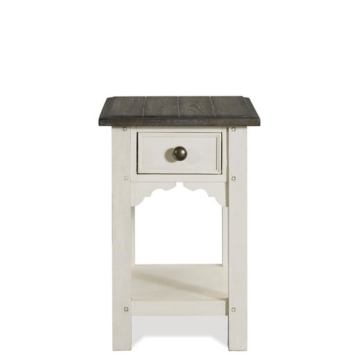 Riverside Furniture Grand Haven - Chairside Table - Feathered White/Rich Charcoal