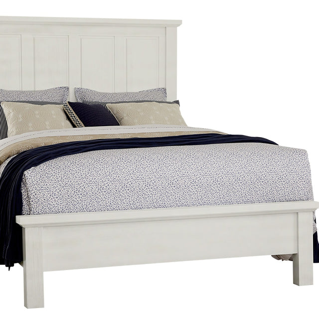 Vaughan-Bassett Maple Road - California King Mansion Bed With Low Profile Footboard - Soft White