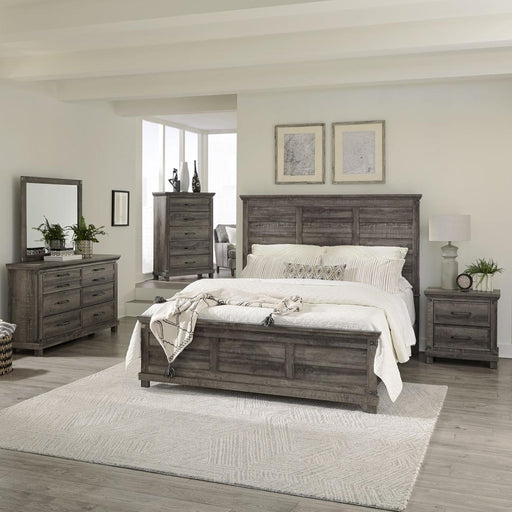 Liberty Lakeside Haven Opt King Panel Bed, Dresser & Mirror, Chest, Nightstand - Light Brown