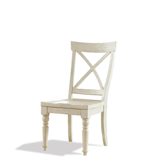 Riverside Furniture Aberdeen - X-Back Side Chair (Set of 2) - Weathered Worn White