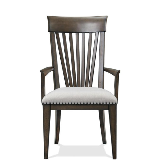 Riverside Furniture Forsyth - Upholstered Slat-Back Arm Chair (Set of 2) - Toasted Peppercorn