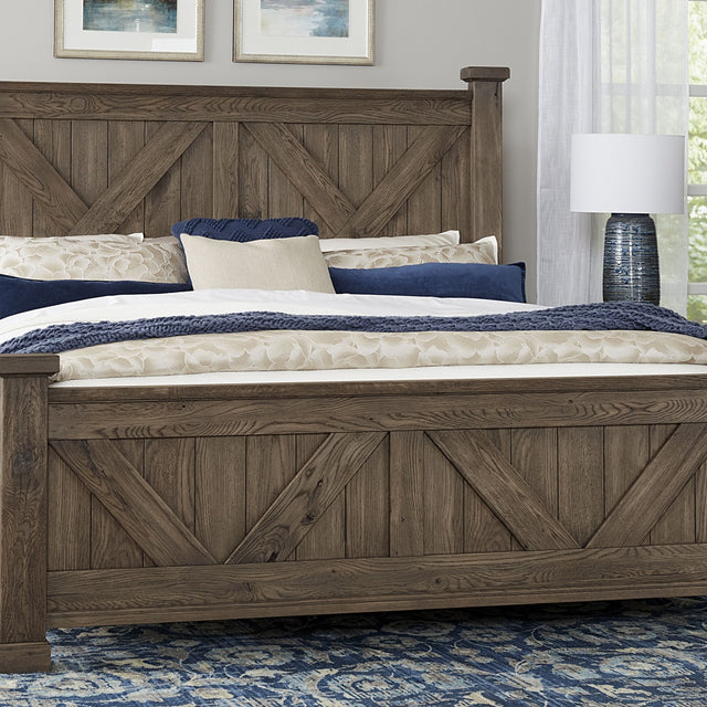 Vaughan-Bassett Yosemite - Queen X Bed With X Footboard - Dark Brown