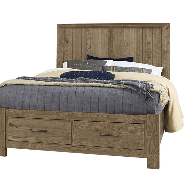 Vaughan-Bassett Yellowstone Queen Storage Bed - Chestnut Natural