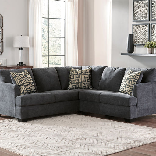 Ashley Ambrielle - Gunmetal - Left Arm Facing Sofa With Corner Wedge 2 Pc Sectional