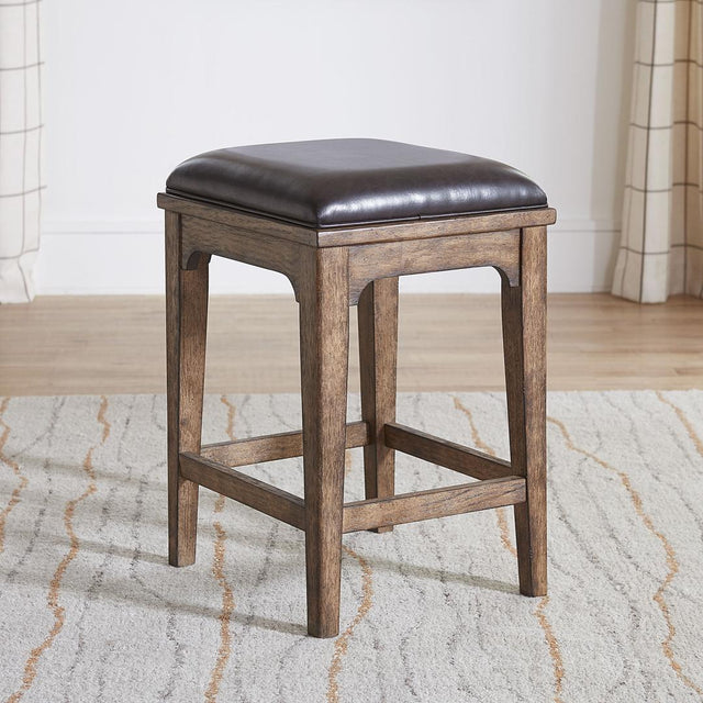 Liberty Ashford Uph Console Stool - Medium Brown