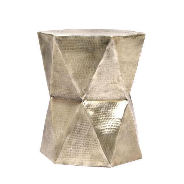 Riverside Furniture Olivia - Geometric End Table - Hammered Gold