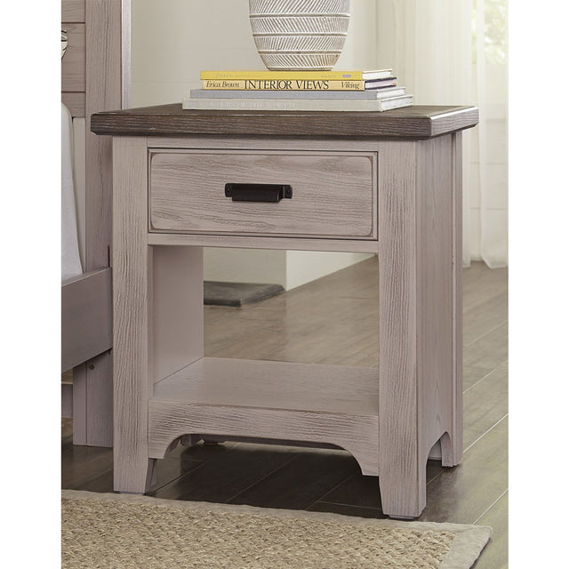 Vaughan-Bassett Bungalow - 1-Drawer Nightstand - Dover Grey Two Tone