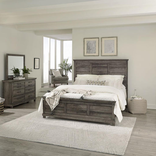 Liberty Lakeside Haven Opt King Panel Bed, Dresser & Mirror - Light Brown