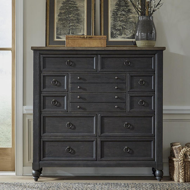 Liberty Furniture Americana Farmhouse - 12 Drawer Chesser - Black