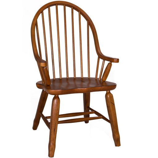 Liberty Treasures Bow Back Arm Chair - Oak - Medium Brown