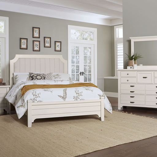 Vaughan-Bassett Bungalow - Queen Upholstered Bed - Lattice (Soft White)