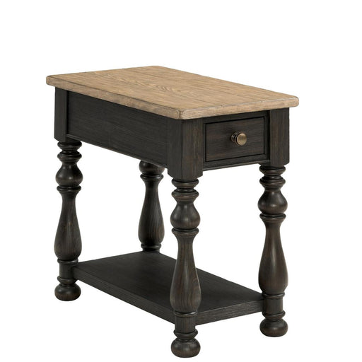 Riverside Furniture Barrington Two Tone - Chairside Table - Antique Oak/Matte Black