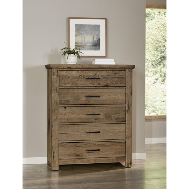 Vaughan-Bassett Yellowstone - 5 Drawer Chest - Chestnut Natural