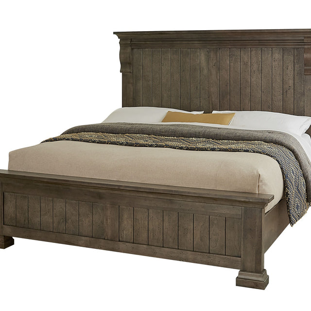 Vaughan-Bassett Carlisle - Queen Corbel Bed With Corbel Footboard - Dark Sable