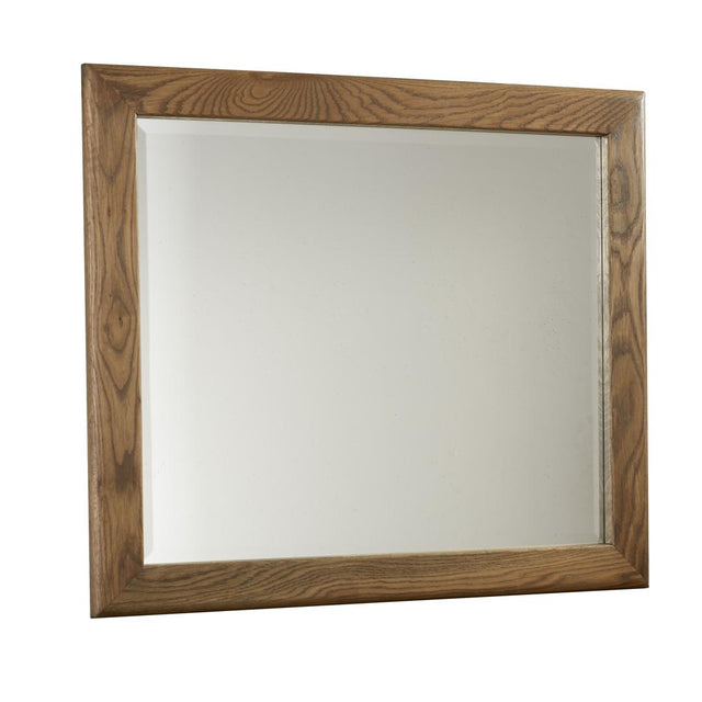 Vaughan-Bassett Crafted Oak - Landscape Mirror, Beveled Glass - Dark Brown