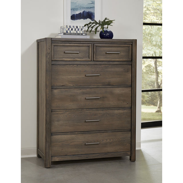 Vaughan-Bassett Crafted Oak - Chest 5 Drawers - Dark Brown