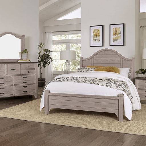 Vaughan-Bassett Bungalow - Queen Arched Bed - Dover Grey Two Tone