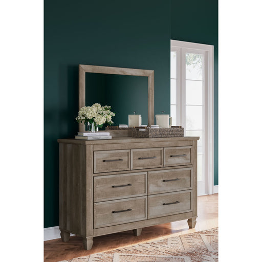 Ashley Yarbeck - Sand - 6 Pc. - Dresser, Mirror, Chest, King Panel Bed With Storage