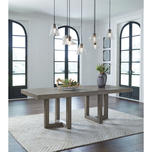 Ashley Anibecca - Gray / Off White - 7 Pc. - Dining Room Table, 2 Side Chairs, 2 Arm Chairs, Bench, Server