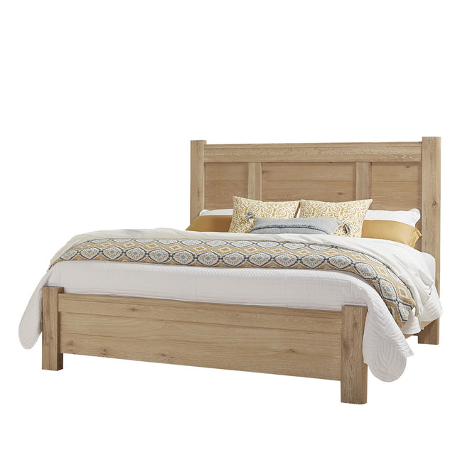 Vaughan-Bassett Crafted Oak - Ben's Queen Post Bed (Headboard, Footboard, Rails) - Light Brown