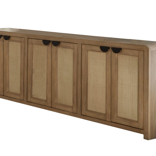 Parker House Escape - 90 In. Console With Reversible Panel Doors - Glazed Natural Oak Natural Cane