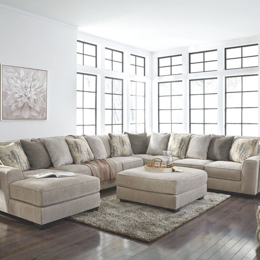 Ashley Ardsley - Pewter - 6 Pc. - Left Arm Facing Corner Chaise With Sofa 5 Pc Sectional, Ottoman