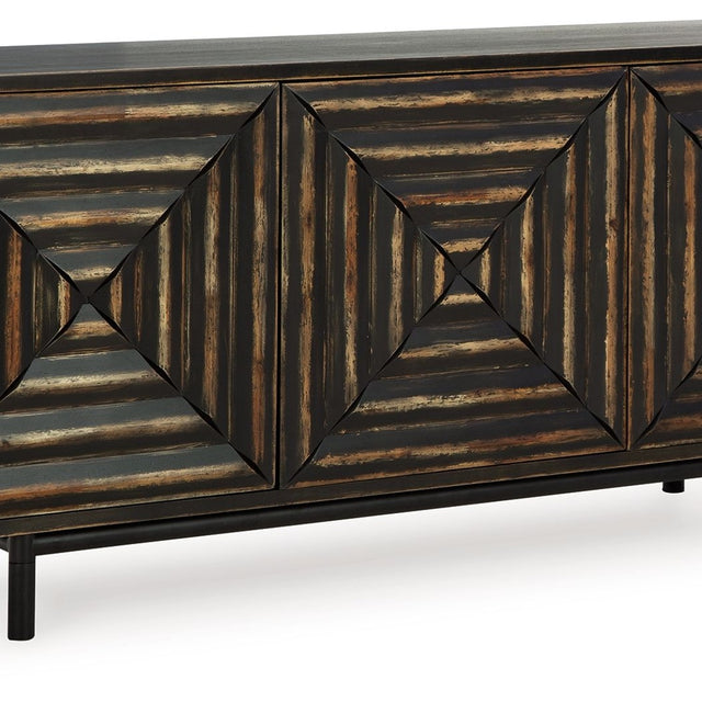 Ashley Fair Ridge Accent Cabinet - Distressed Black