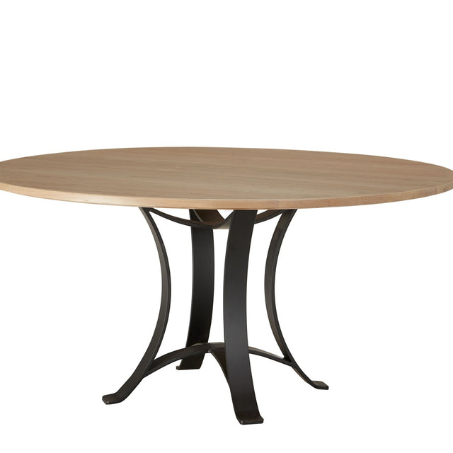 Vaughan-Bassett Crafted Cherry - 48" Round Dining Table With Metal Pedestal - Bleached Cherry