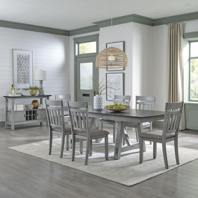 Liberty Newport 7 Piece Trestle Table Set - Light Gray