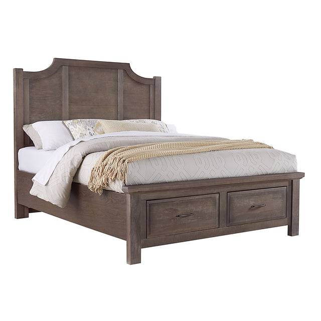 Vaughan-Bassett Maple Road - Queen Scalloped Storage Bed - Maple Syrup