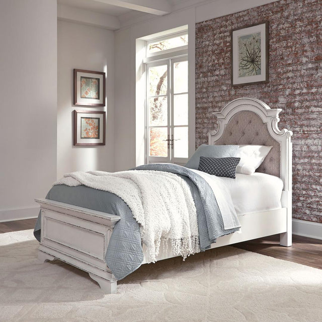 Liberty Magnolia Manor Twin Upholstered Bed - White