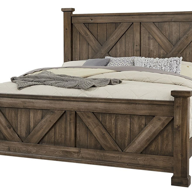 Vaughan-Bassett Cool Rustic - California King X Bed With X Footboard - Mink