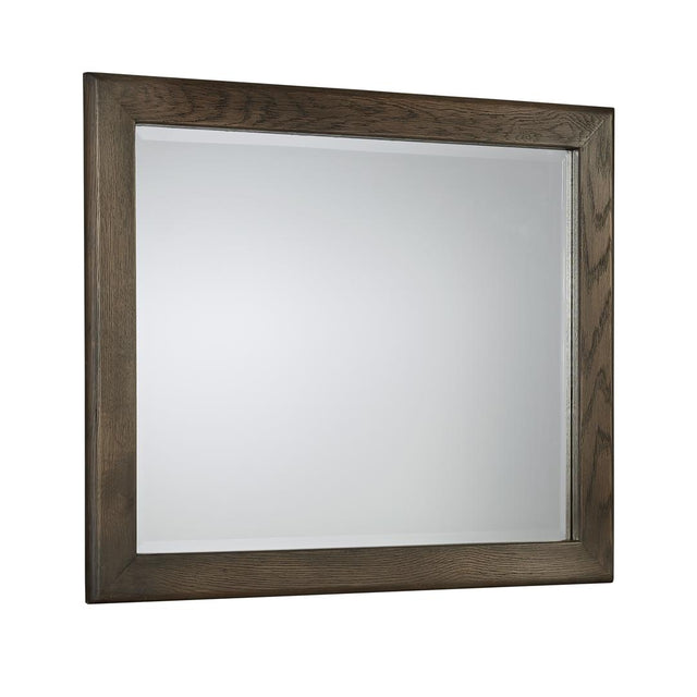 Vaughan-Bassett Crafted Oak - Landscape Mirror Beveled Glass - Dark Brown