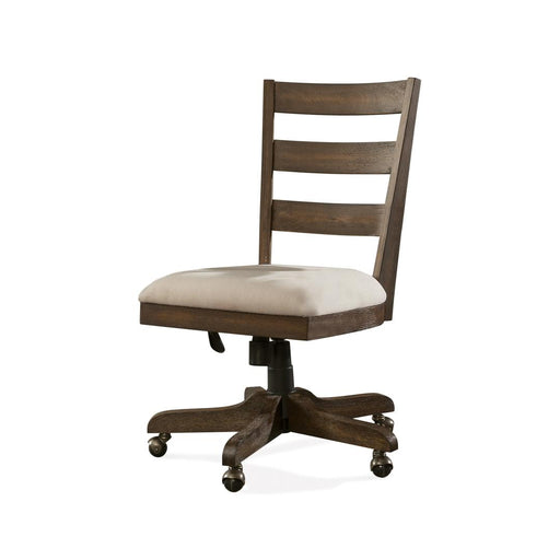 Riverside Furniture Perspectives - Wood Back Upholstered Desk Chair - Brushed Acacia