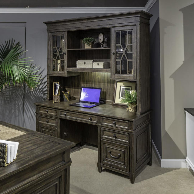 Liberty Furniture Paradise Valley - Credenza & Hutch - Dark Brown