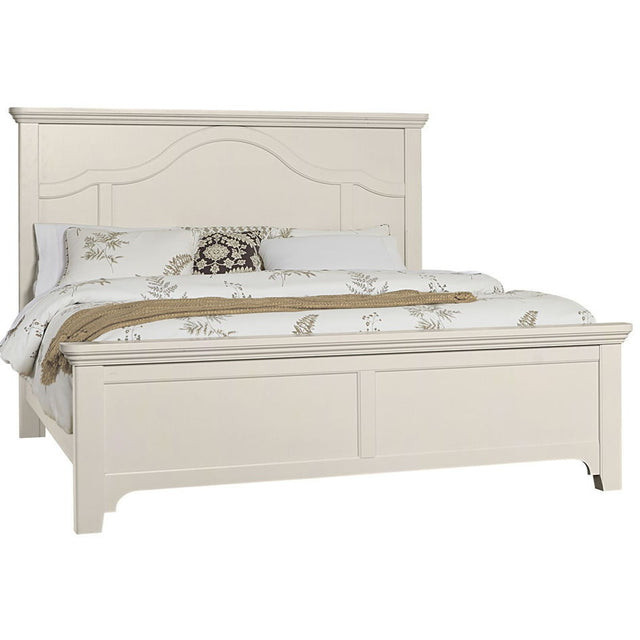 Vaughan-Bassett Bungalow - King Mantel Bed - Lattice (Soft White)