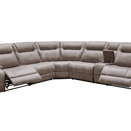 Parker House Blake - 6 Piece Modular Reclining Sectional And Entertainment Console - Desert Taupe