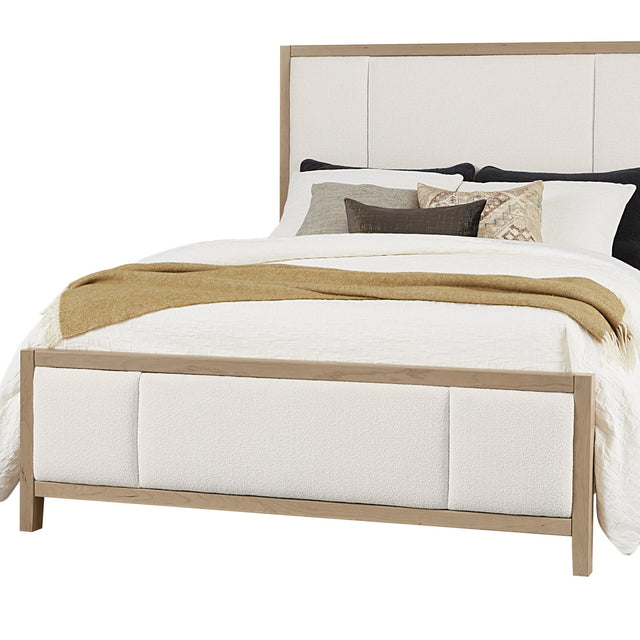 Vaughan-Bassett Crafted Cherry - Erin's California King Upholstered Bed - Bleached Cherry