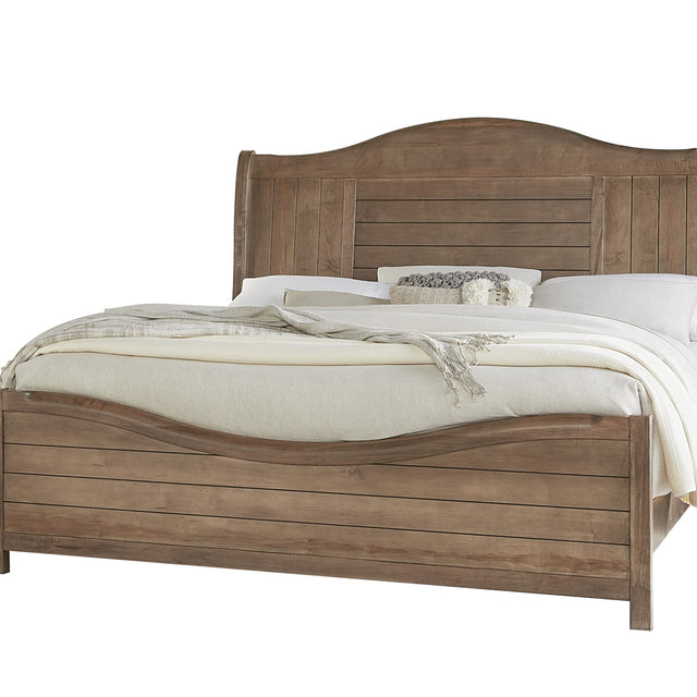 Vaughan-Bassett Cool Farmhouse - Queen Sleigh Bed - Natural