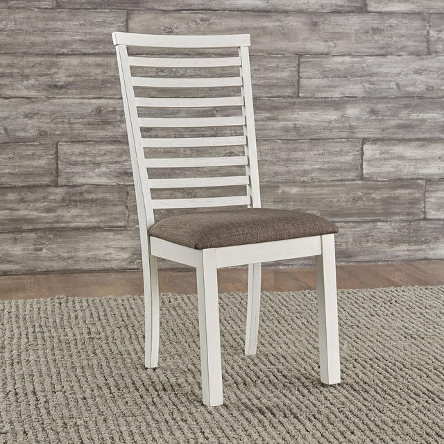 Liberty Brook Bay Uph Ladder Back Side Chair (RTA) - White