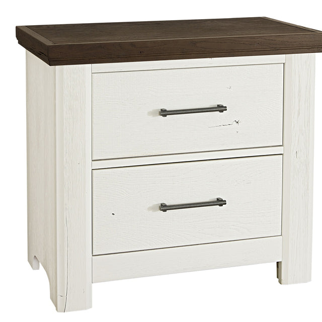 Vaughan-Bassett Yellowstone - 2 Drawer Night Stand - White & Buckskin