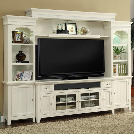 Parker House Tidewater - Console Entertainment Wall (72") - Vintage White