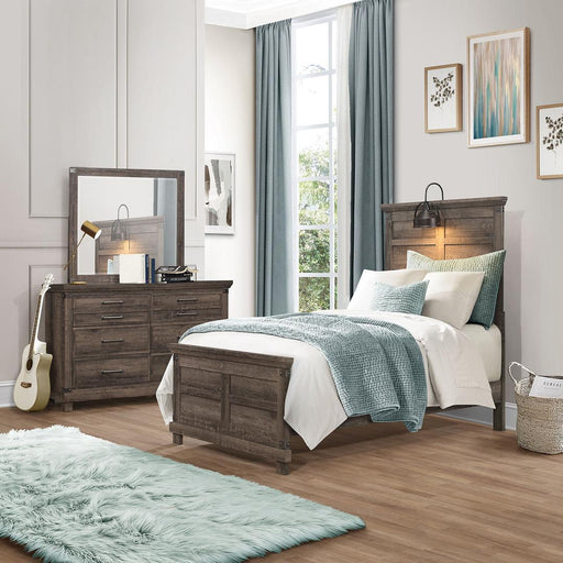 Liberty Lakeside Haven Twin Panel Bed, Dresser & Mirror - Light Brown