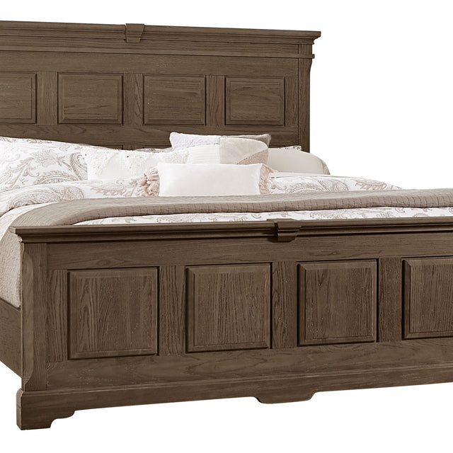 Vaughan-Bassett Heritage - King Mansion Bed - Cobblestone Oak