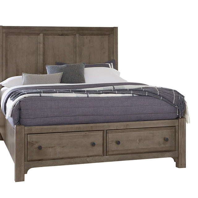 Vaughan-Bassett Cool Farmhouse - King Panel Footboard Storage Bed - Grey