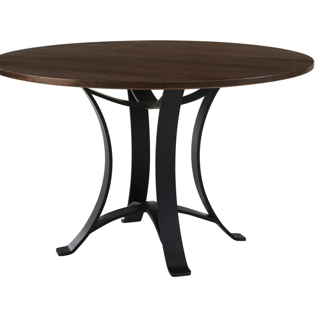 Vaughan-Bassett Crafted Cherry - 48" Round Dining Table With Metal Pedestal - Dark Cherry